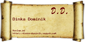 Dinka Dominik névjegykártya